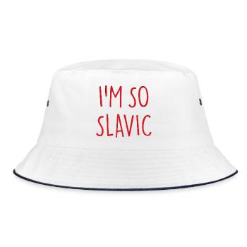 I'M SO SLAVIC Slavic Slav - Bucket Hat - white/navy - Front