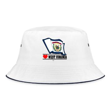 Flag West Virginia heart WEST VIRGINIA - Bucket Hat - white/navy - Front