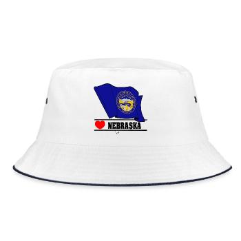 Hinweis Nebraska Herz NEBRASKA - Bucket Hat - Weiß/Navy - Vorne