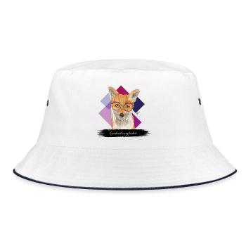 JvG Fuchs "Gscheid ausgfuchst" - Bucket Hat - Weiß/Navy - Vorne