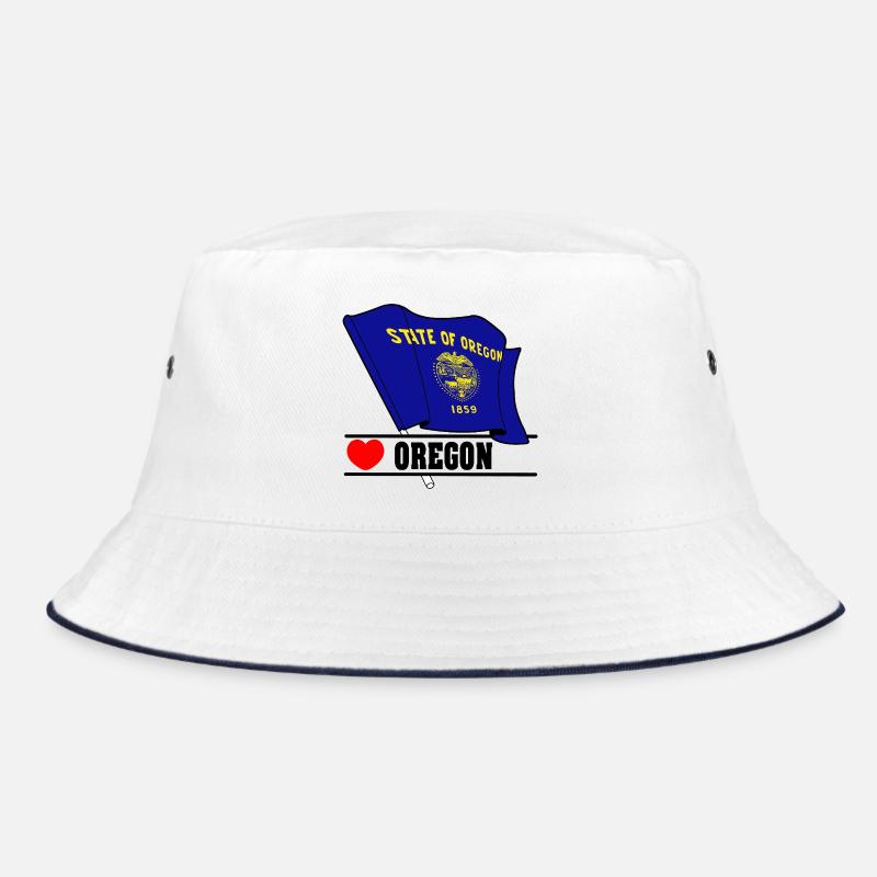 Flag Oregon heart OREGON Bucket Hat