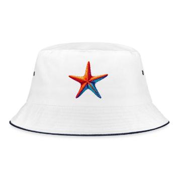 Seestern - Bucket Hat - Weiß/Navy - Vorne
