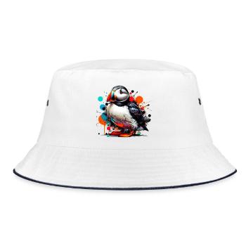Papageitaucher - Bucket Hat - Weiß/Navy - Vorne