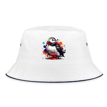 Papageitaucher - Bucket Hat - Weiß/Navy - Vorne