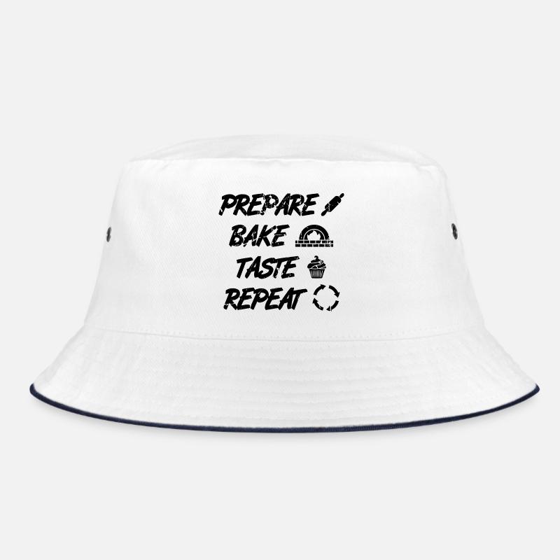 Lustiges Backen Zitat - Bucket Hat - Weiß/Navy