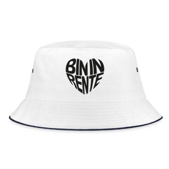 Bin in Rente - Bucket Hat - Weiß/Navy - Vorne