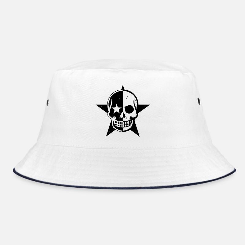 Crâne Noir – Minimalisme Mortel - Bob - blanc/marine