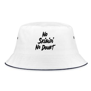 Kein Skibidi Nein - Virales Meme-Zitat-Design - Bucket Hat - Weiß/Navy - Vorne