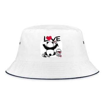 panda loveur - peintre d'amour - Bob - blanc/marine - Devant