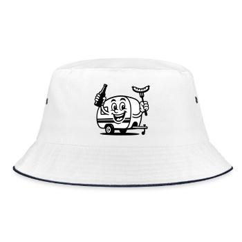 Its Camping Time - Bucket Hat - Weiß/Navy - Vorne