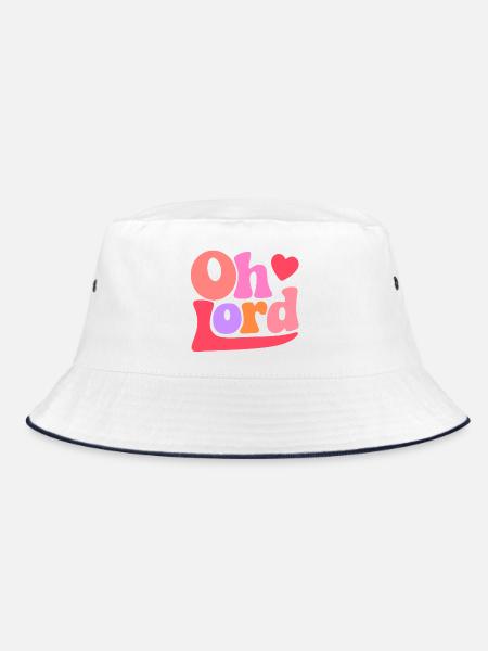 Oh Lord - Bucket Hat - white/navy - Front