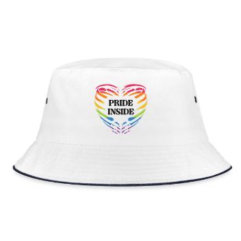 LGBT Pride Month - Pride Inside - Bucket Hat - white/navy - Front