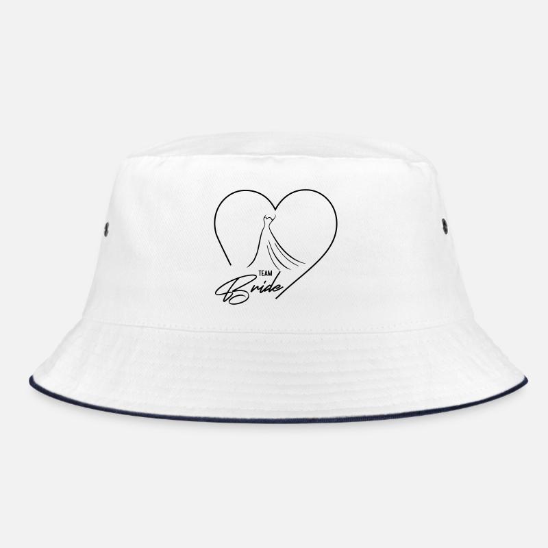 Team Bride! Herz & Brautkleid, personalisierbar Bucket Hat