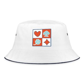Checkerboard 2 von helfspawn - Bucket Hat - Weiß/Navy - Vorne