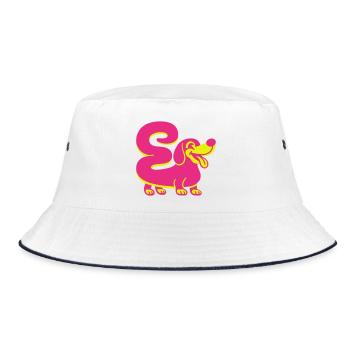 Super dachshund in pop art style - Bucket Hat - white/navy - Front