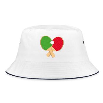Raquette de tennis de table avec balle – sportive et dynamique - Bob - blanc/marine - Devant