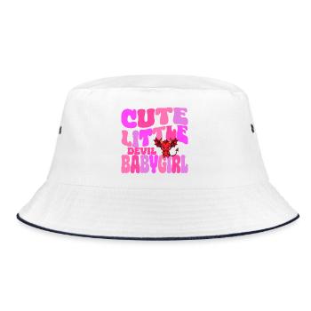Babygirl - Cute Little Babygirl Devil - Bucket Hat - white/navy - Front