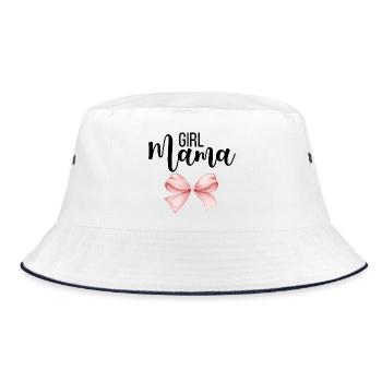 Mädchen Mama, Girl Mama - Bucket Hat - Weiß/Navy - Vorne