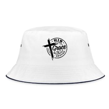 His Grace Is Enough Christian Cross - Bucket Hat - white/navy - Front