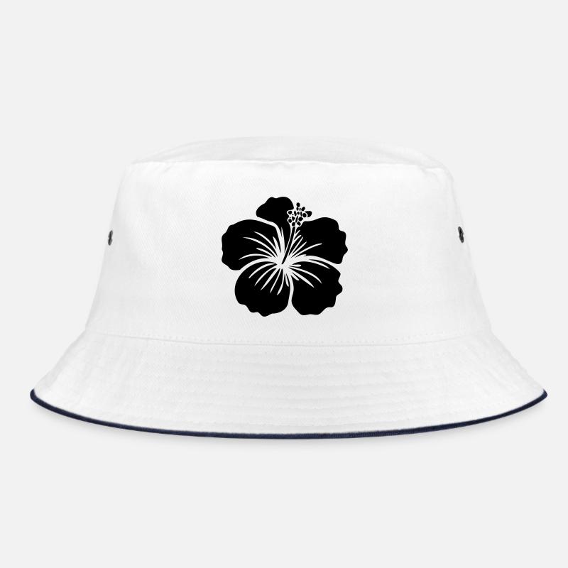 Fleur d’hibiscus – Icône SVG noir ou blanc Icône - Bob - blanc/marine