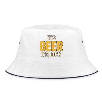 It's Beer O'Clock - Bucket Hat - white/navy - Front