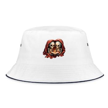 Magical Winter Moments: Two Skeletons - Bucket Hat - white/navy - Front