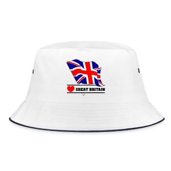 Drapeau britannique avec cœur – l’amour pour la Grande-Bretagne - Bob - blanc/marine - Devant