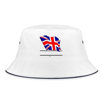 Drapeau britannique avec votre propre texte – design personnel - Bob - blanc/marine - Devant