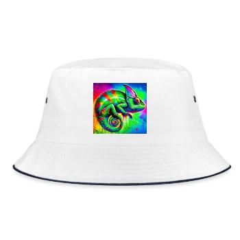 chameleon - Bucket Hat - white/navy - Front