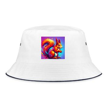 Eichhörnchen - Bucket Hat - Weiß/Navy - Vorne