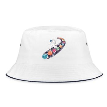 Weltraumabenteuer Astronaut Kinderdesign - Bucket Hat - Weiß/Navy - Vorne
