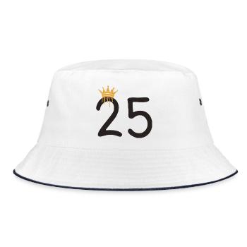 25 - Bucket Hat - Weiß/Navy - Vorne