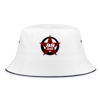 Stern mit 99 - Bucket Hat - Weiß/Navy - Vorne