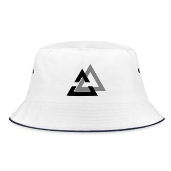 Valknut - Bucket Hat - Weiß/Navy - Vorne