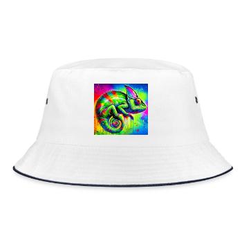 chameleon - Bucket Hat - white/navy - Front