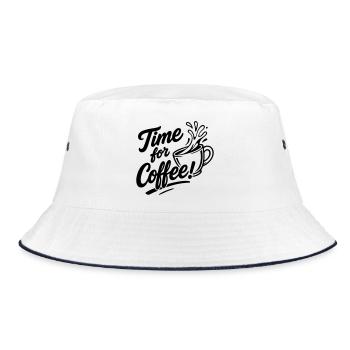 Time for Coffee! - Bucket Hat - white/navy - Front