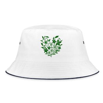 Design floral avec des fleurs dessinées à la main - Bob - blanc/marine - Devant