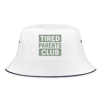 Tired Parents Club - Bucket Hat - Weiß/Navy - Vorne