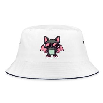 Cute vampire cat with sunglasses - Bucket Hat - white/navy - Front