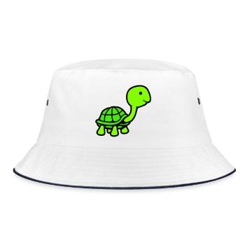 Tortue long cou souriant heureux drôle - Bob - blanc/marine - Devant