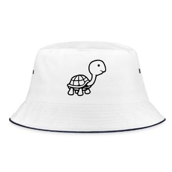Tortue long cou souriant heureux drôle - Bob - blanc/marine - Devant