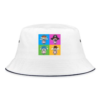 Cow Quartet - Bucket Hat - white/navy - Front
