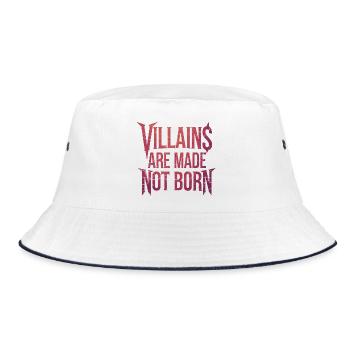 Vampire Themed Dark Quote, Villains are Born - Bucket Hat - white/navy - Front