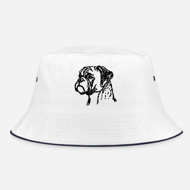 Boxershorts - Bucket Hat - Weiß/Navy