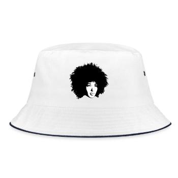 T-shirt afro-beauté - Bob - blanc/marine - Devant