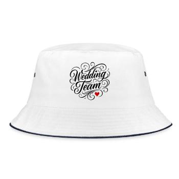 Wedding Team Heart - Bucket Hat - white/navy - Front
