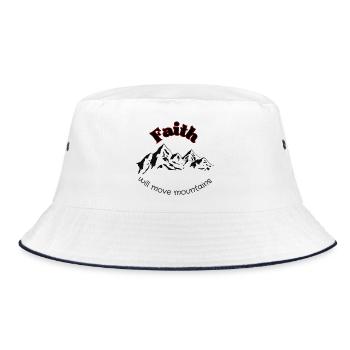 Faith will move mountains - Bucket Hat - white/navy - Front