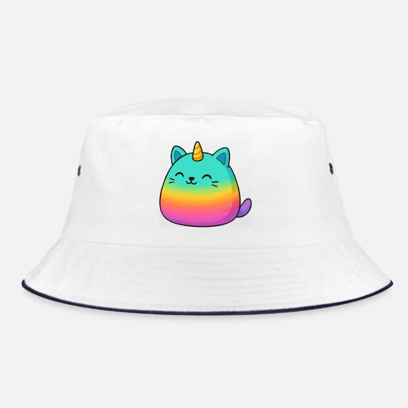 Rosa Regenbogen Einhorn Katze Bucket Hat