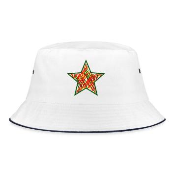 Abstract colorful star with color strokes - Bucket Hat - white/navy - Front