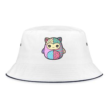 Patchwork Kitten Pastel Colors - Bucket Hat - white/navy - Front